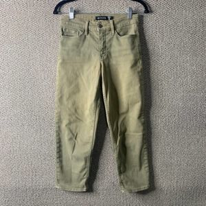 Athleta‎ Womens Jeans Size 4P Olive Green Denim Flex Straight Cropped Mid Rise